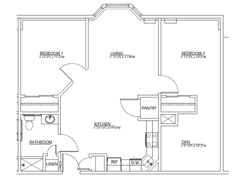 a floor plan of a bedroom apartment